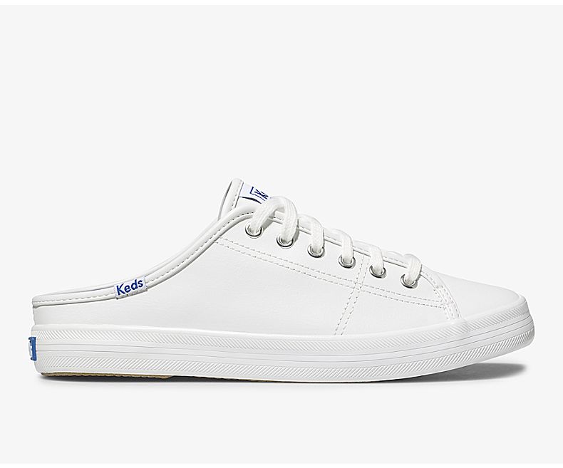 Keds Women's Kickstart Mule Core Leather White Slip On Shoes - RA1302856